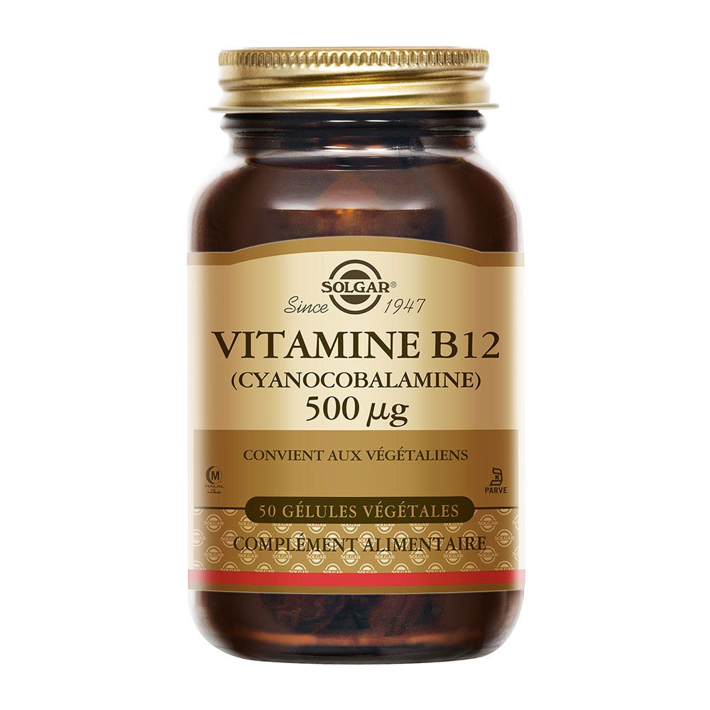 Solgar Vitamine B12 500µg 50 Gelules Vegetales