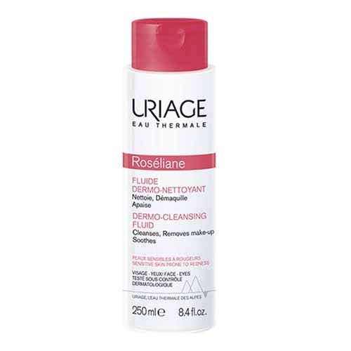 Uriage Roseliane Fluide Dermo Nettoyant Peaux Sensibles A Rougeurs 250ml