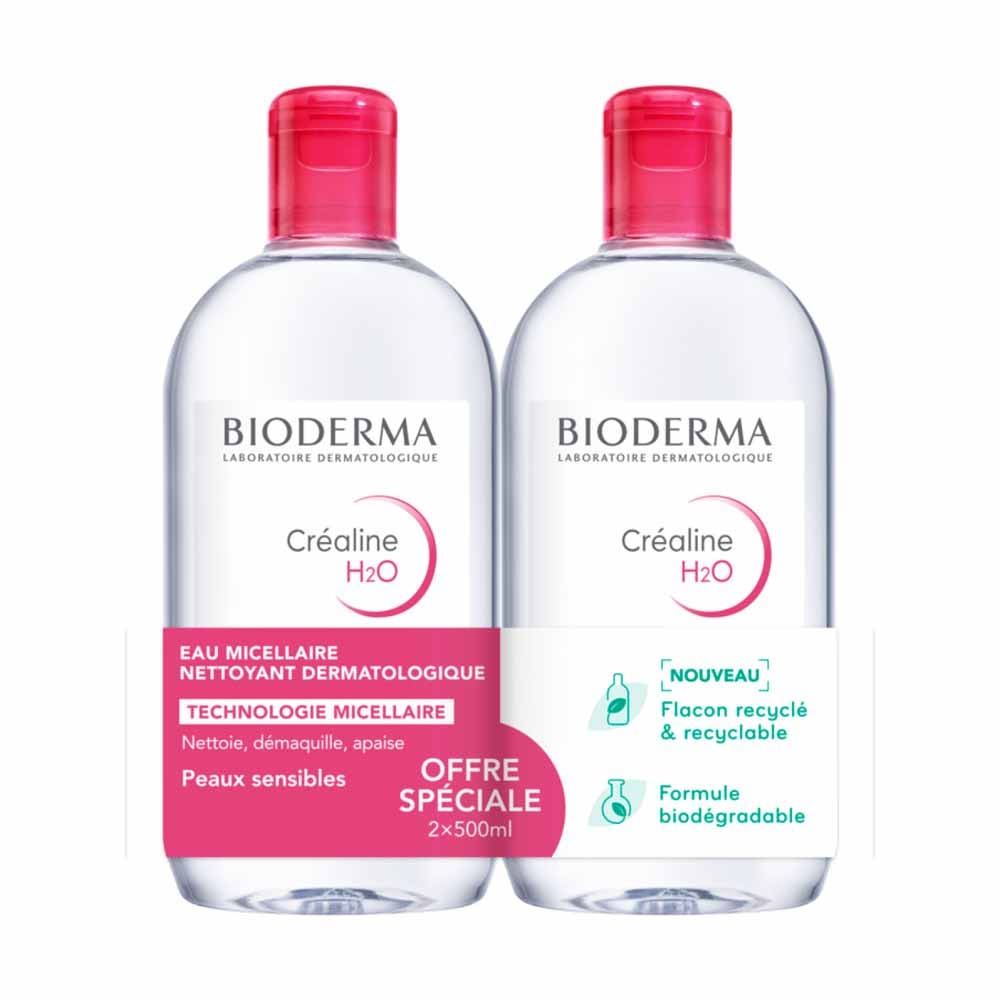 Bioderma Crealine Eau Micellaire H2O Sans parfum 2x500ml