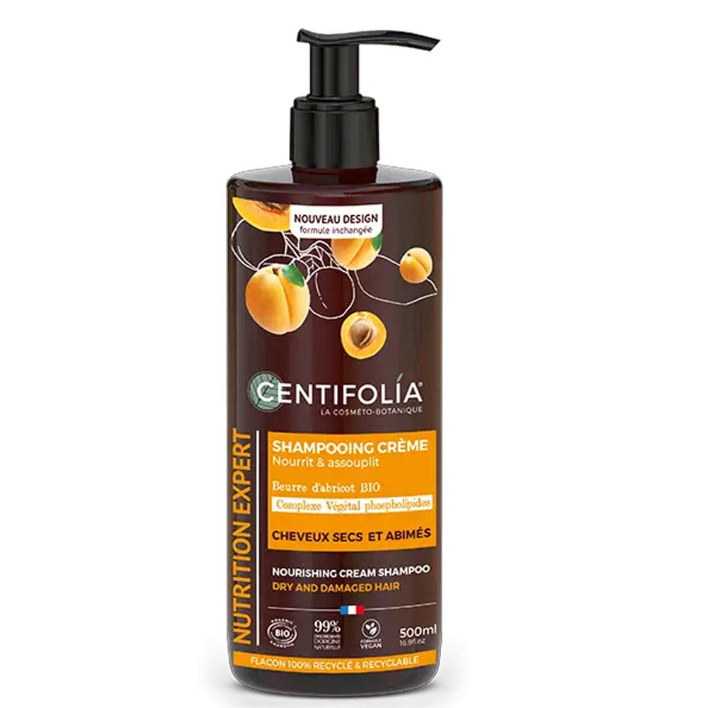 Centifolia Shampooings Shampooing Crème Cheveux Secs Beurre d'Abricot / Huile de Jojoba 500ml