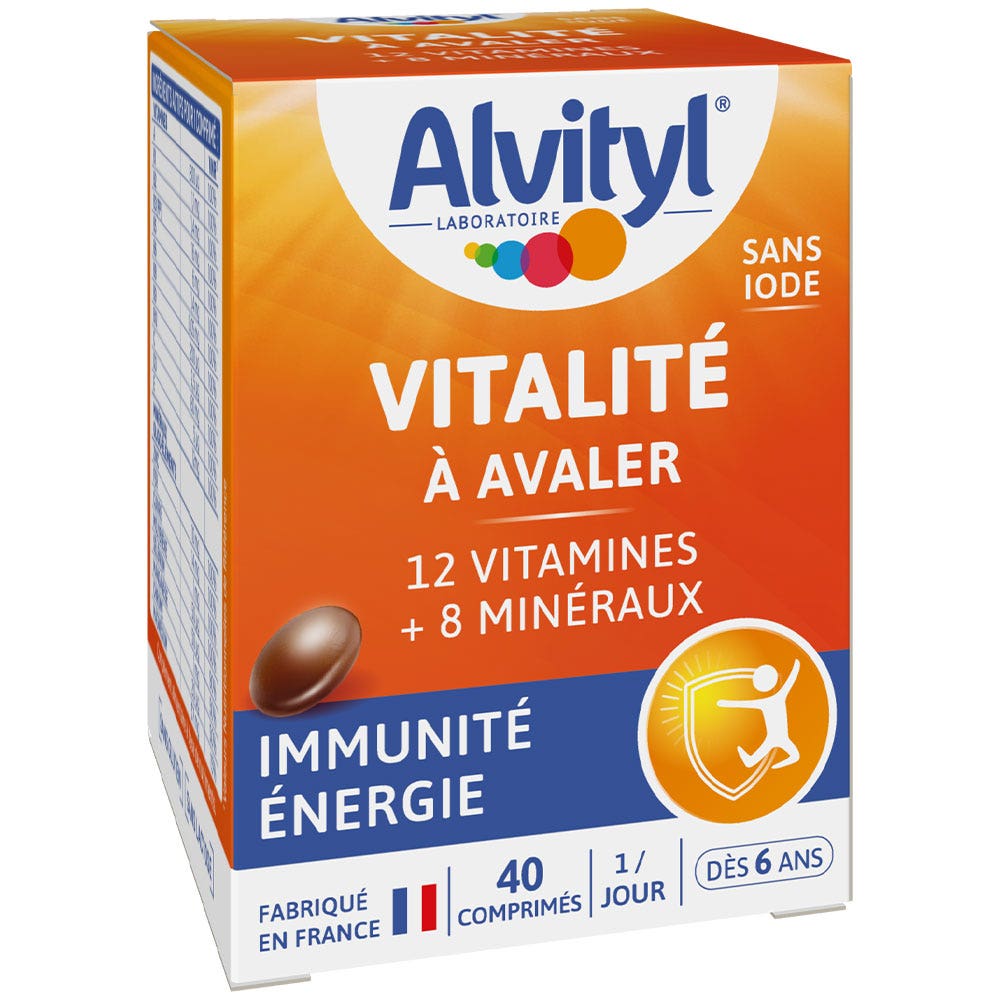 Alvityl Vitalité Immunité Energie Goût Chocolat Dès 6 Ans 40 Comprimés à Avaler