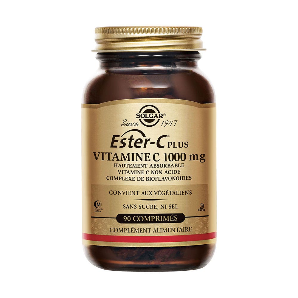 Solgar Ester C® Plus 1000 mg Vitamine C Immunité 90 comprimés