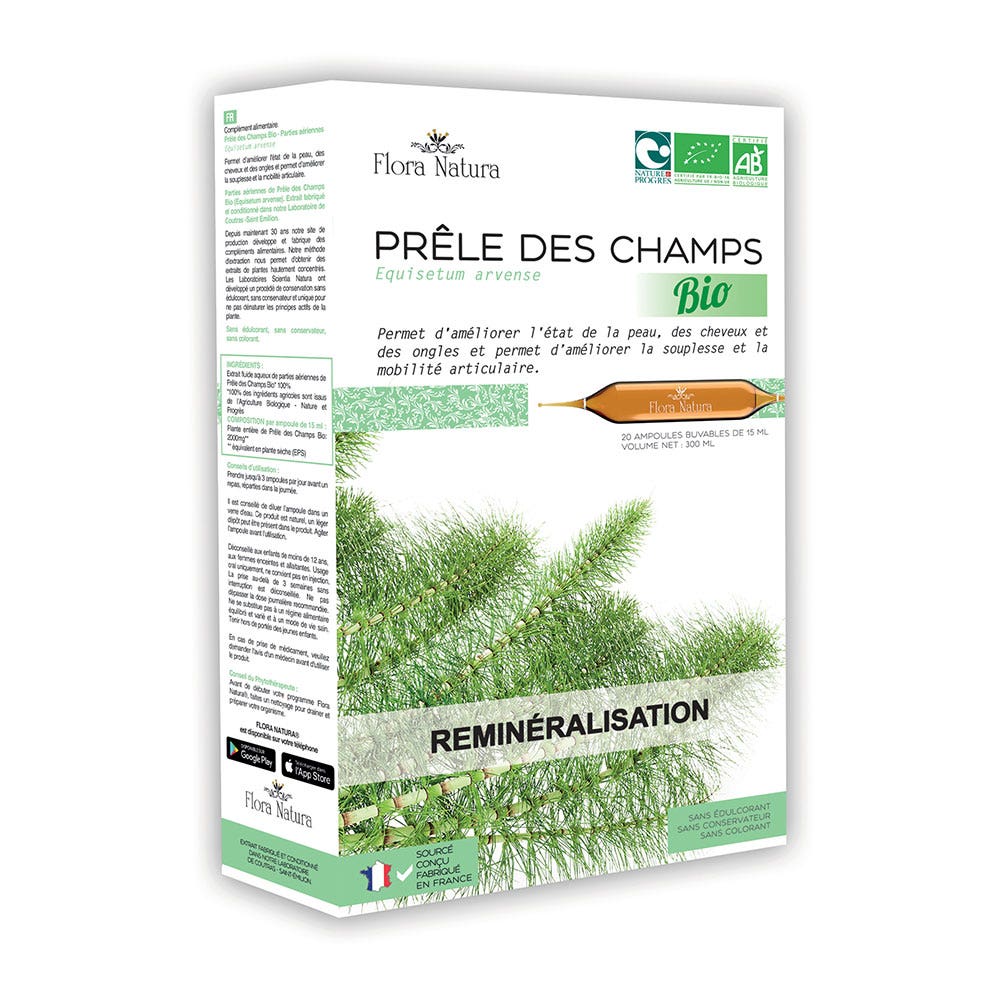 Flora Natura Prêle des champs Bio Reminéralisant 20 ampoules