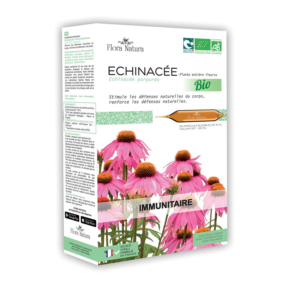 Flora Natura Echinacée Bio Immunitaire 20 ampoules