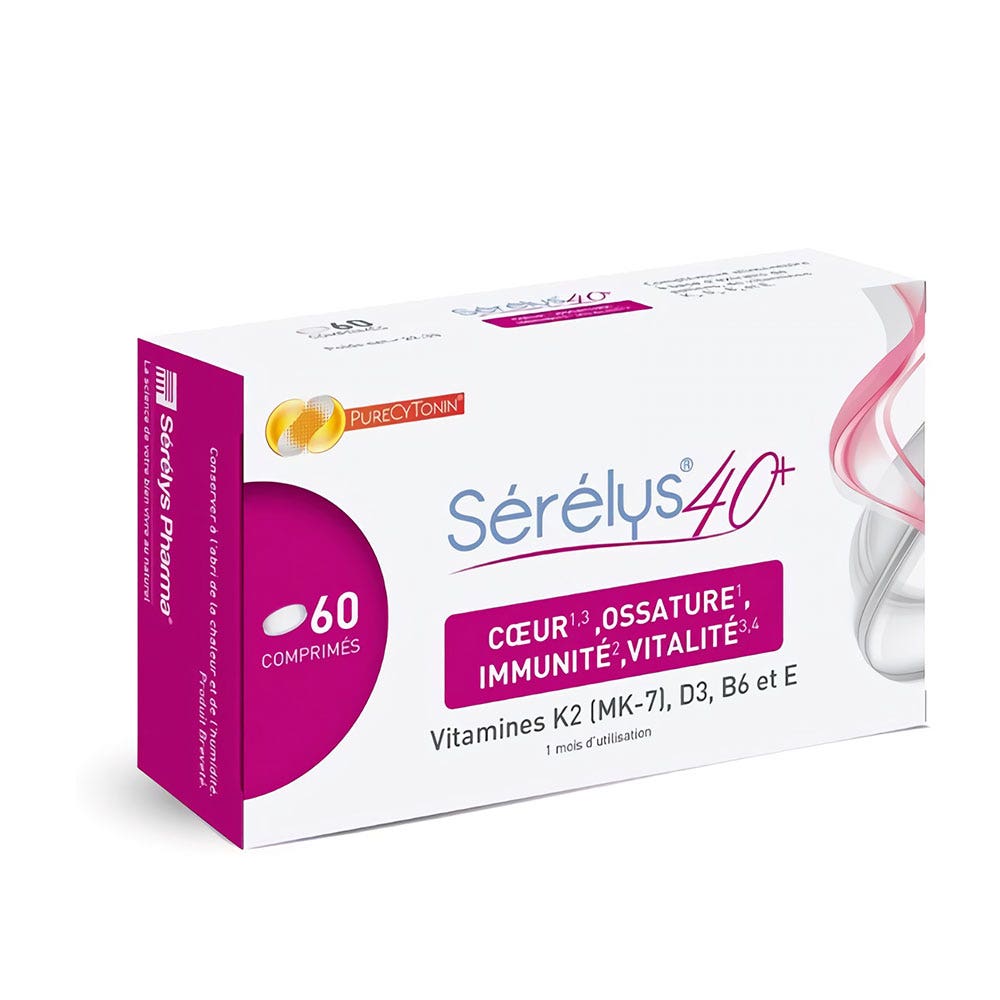 Serelys Pharma 40+ Purecytonin Coeur, ossature, immunité et vitalité 60 Comprimes