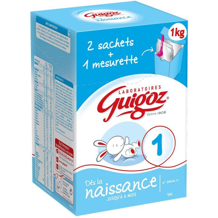 1 Lait En Poudre 0 6 Mois 2 Sachets Mesurette 1 2kg Guigoz Easypara